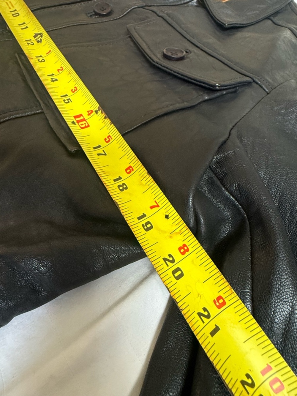 Black Leather Military Field Jacket - Picture 4 of 16